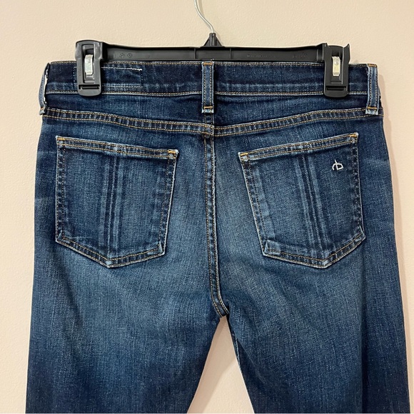 rag & bone " Crop Jean" Blue Mid Rise Straight Denim Jeans US 28 - Picture 4 of 7